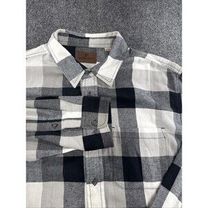 Woolrich Buffalo Plaid Flannel Shirt Mens XXL Gray Black Button Up BNWOT
